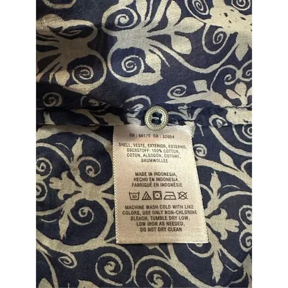 Anthropologie MaEve Abella Pintuck Blue Print Blouse sz 0 - Picture 11 of 11